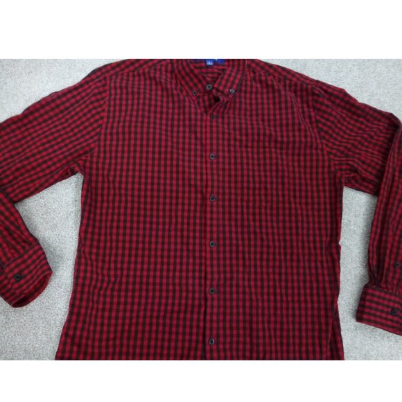 Bowery & Brooke Red and Black Long Sleeve, Button-Up Shirt - Picture 4 of 9